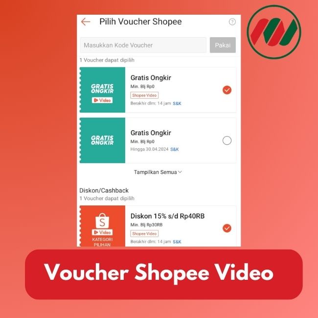  Penggunaan Voucher Diskon Pembelian Melalui Shopee Video